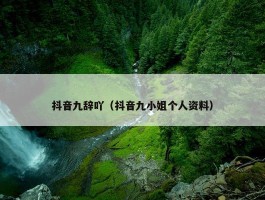 抖音九辞吖（抖音九小姐个人资料）