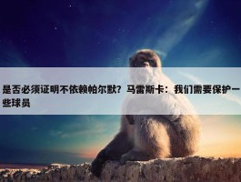 是否必须证明不依赖帕尔默？马雷斯卡：我们需要保护一些球员