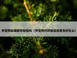 养宠物能缓解抑郁症吗（养宠物对抑郁症患者有好处么）