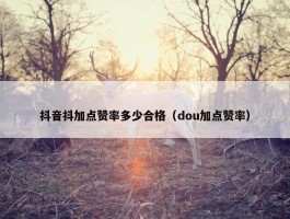 抖音抖加点赞率多少合格（dou加点赞率）