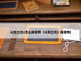 火炬之光2怎么换宠物（火炬之光2 换宠物）