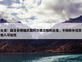 北青：国足会根据武磊阿兰情况随机应变，不排除补招其他人可能性