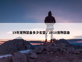 19年宠物装备多少名望，2018宠物装备