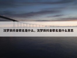 沈梦辰抖音歌名是什么，沈梦辰抖音歌名是什么意思