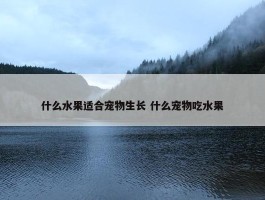 什么水果适合宠物生长 什么宠物吃水果