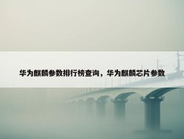 华为麒麟参数排行榜查询，华为麒麟芯片参数