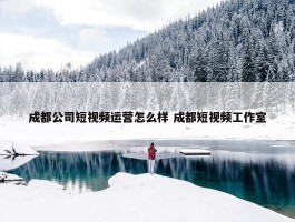 成都公司短视频运营怎么样 成都短视频工作室