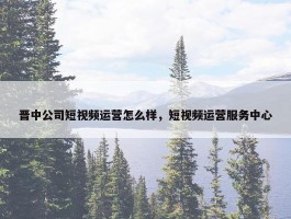 晋中公司短视频运营怎么样，短视频运营服务中心