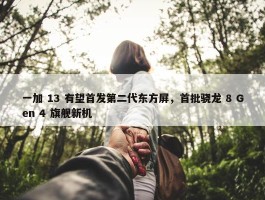 一加 13 有望首发第二代东方屏，首批骁龙 8 Gen 4 旗舰新机