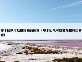 哪个团队可以做短视频运营（哪个团队可以做短视频运营呢）