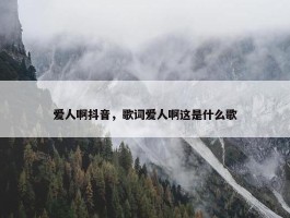 爱人啊抖音，歌词爱人啊这是什么歌