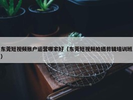 东莞短视频账户运营哪家好（东莞短视频拍摄剪辑培训班）