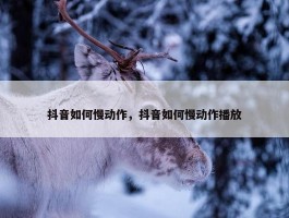 抖音如何慢动作，抖音如何慢动作播放