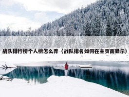 战队排行榜个人榜怎么弄（战队排名如何在主页面显示）