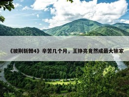 《披荆斩棘4》辛苦几个月，王铮亮竟然成最大输家