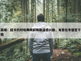 英媒：纽卡仍对埃弗顿前锋勒温感兴趣，有意在冬窗签下他