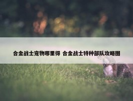 合金战士宠物哪里得 合金战士特种部队攻略图