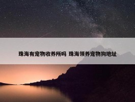 珠海有宠物收养所吗 珠海领养宠物狗地址