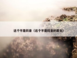 这个不是抖音（这个不是抖音的英文）