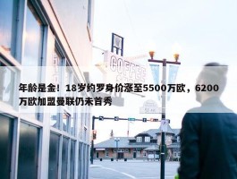 年龄是金！18岁约罗身价涨至5500万欧，6200万欧加盟曼联仍未首秀