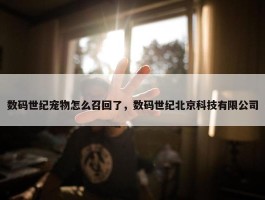 数码世纪宠物怎么召回了，数码世纪北京科技有限公司