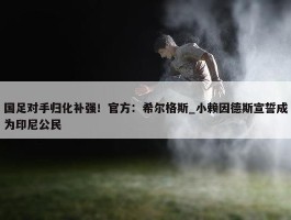 国足对手归化补强！官方：希尔格斯_小赖因德斯宣誓成为印尼公民