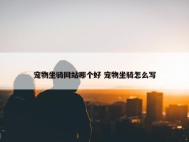 宠物坐骑网站哪个好 宠物坐骑怎么写