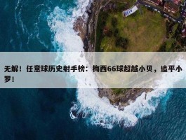 无解！任意球历史射手榜：梅西66球超越小贝，追平小罗！