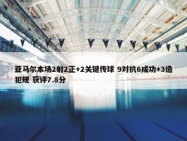 亚马尔本场2射2正+2关键传球 9对抗6成功+3造犯规 获评7.8分