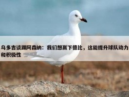 乌多吉谈踢阿森纳：我们想赢下德比，这能提升球队动力和积极性