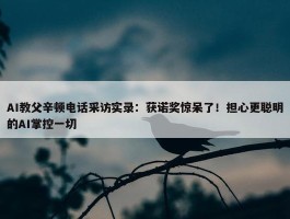 AI教父辛顿电话采访实录：获诺奖惊呆了！担心更聪明的AI掌控一切