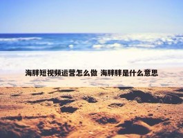 海胖短视频运营怎么做 海胖胖是什么意思