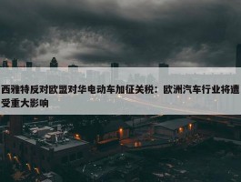 西雅特反对欧盟对华电动车加征关税：欧洲汽车行业将遭受重大影响