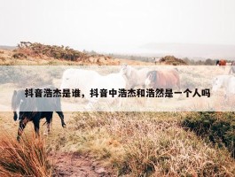 抖音浩杰是谁，抖音中浩杰和浩然是一个人吗