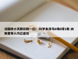 法国四小天鹅仅剩一位！36岁本泽马6场6球1助 纳斯里等人均已退役