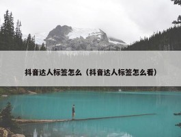 抖音达人标签怎么（抖音达人标签怎么看）