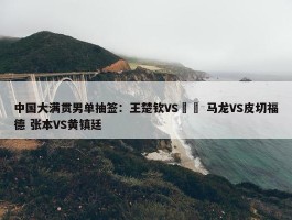 中国大满贯男单抽签：王楚钦VS篠塚 马龙VS皮切福德 张本VS黄镇廷