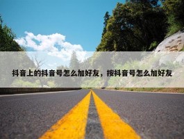 抖音上的抖音号怎么加好友，按抖音号怎么加好友