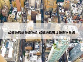 成都地铁能带宠物吗 成都地铁可以带宠物兔吗