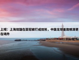 上观：上海双雄在亚冠被打成双熊，中国足球差距根源更在场外