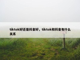 tiktok好还是抖音好，tiktok和抖音有什么关系