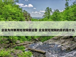 企业为何要用短视频做运营 企业做短视频的目的是什么