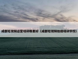 成都短视频运营培训哪里好（成都短视频拍摄培训学校）