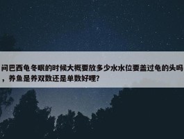 问巴西龟冬眠的时候大概要放多少水水位要盖过龟的头吗，养鱼是养双数还是单数好哩？