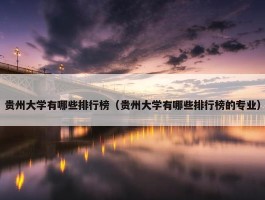 贵州大学有哪些排行榜（贵州大学有哪些排行榜的专业）