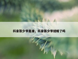 抖音张少爷是谁，抖音张少爷结婚了吗