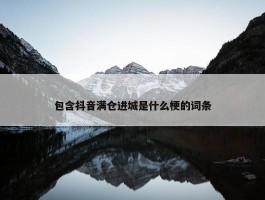 包含抖音满仓进城是什么梗的词条