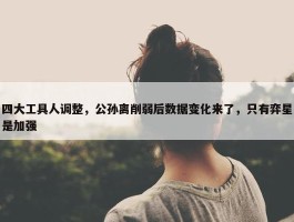 四大工具人调整，公孙离削弱后数据变化来了，只有弈星是加强