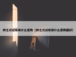 神之刃试炼带什么宠物（神之刃试炼带什么宠物最好）