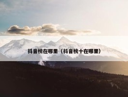 抖音榜在哪里（抖音榜十在哪里）